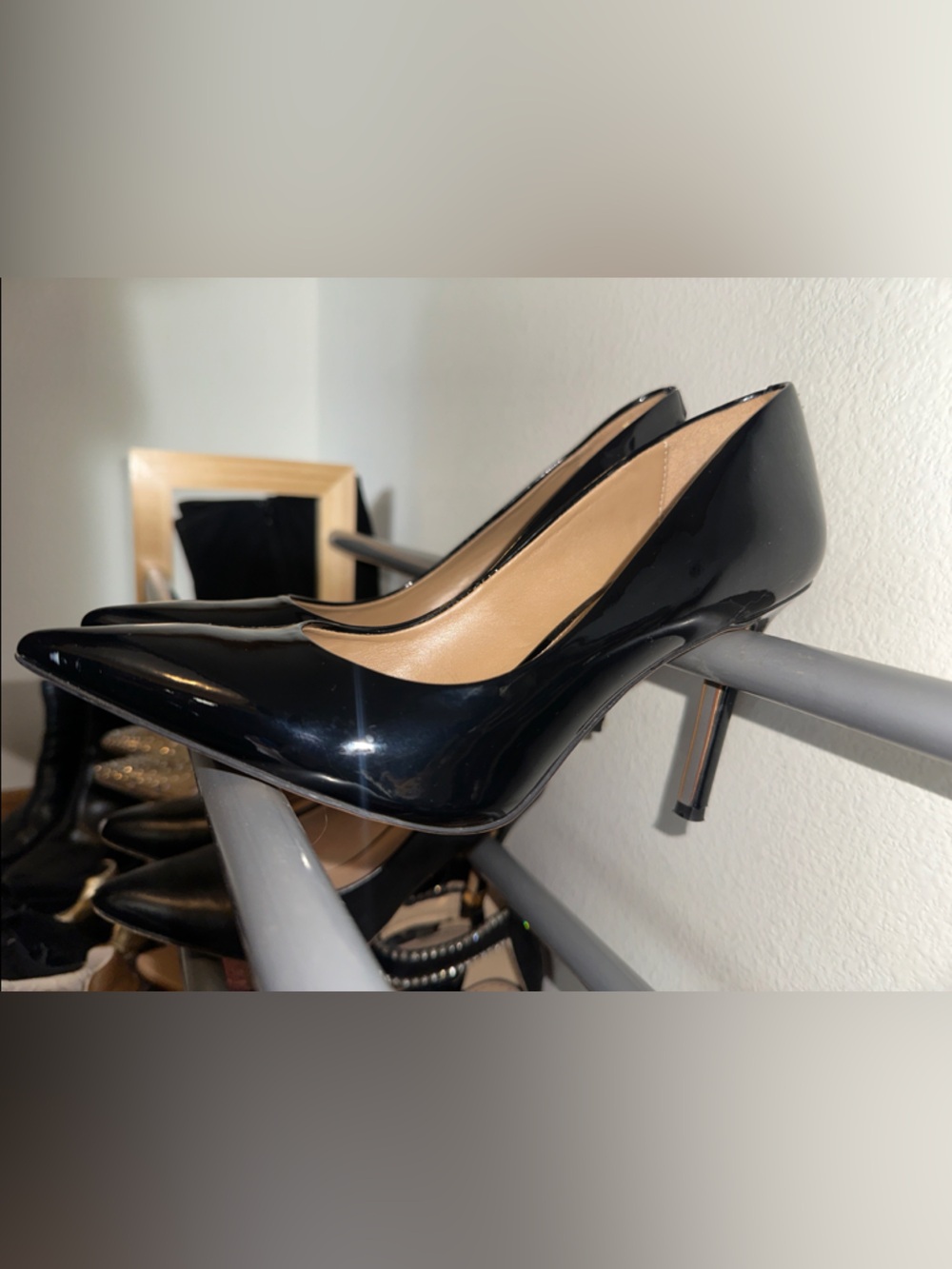 Sam Edelman Black Patent Pointed Toe Stiletto Heels